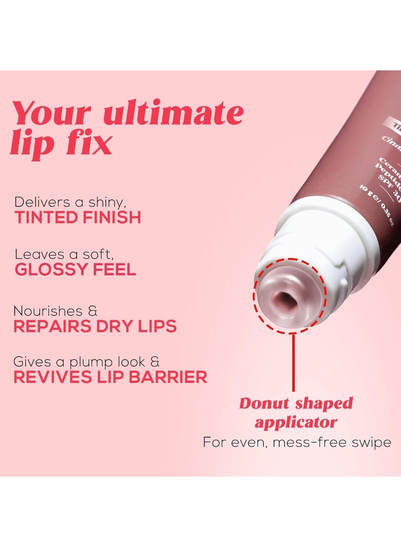 رينيه مرطب شفاه ملون من رينيه جوسي فيكس - بنكهة القرفة | لمسة نهائية لامعة وبراقة | يحمي الشفاه بعامل حماية من الشمس 30 | يُصلح ويغذي الشفاه الجافة والمتقشرة | غني بالببتيدات والسيراميدات وحمض الهيالورونيك | 10 غرام - Image 2